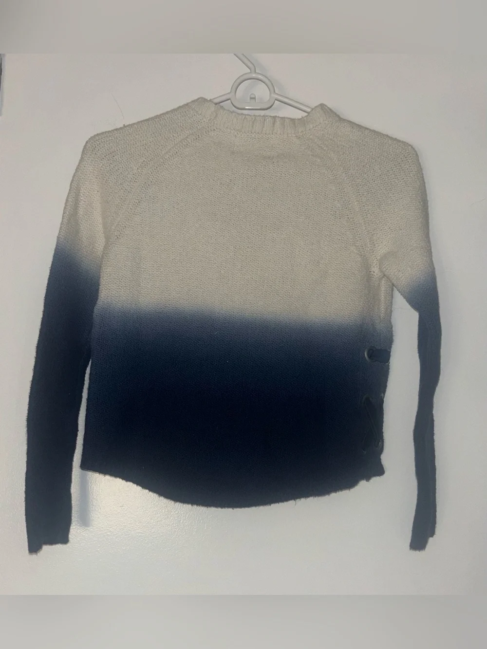 Justice Ombre Crewneck Sweater - Cream to Navy Blue